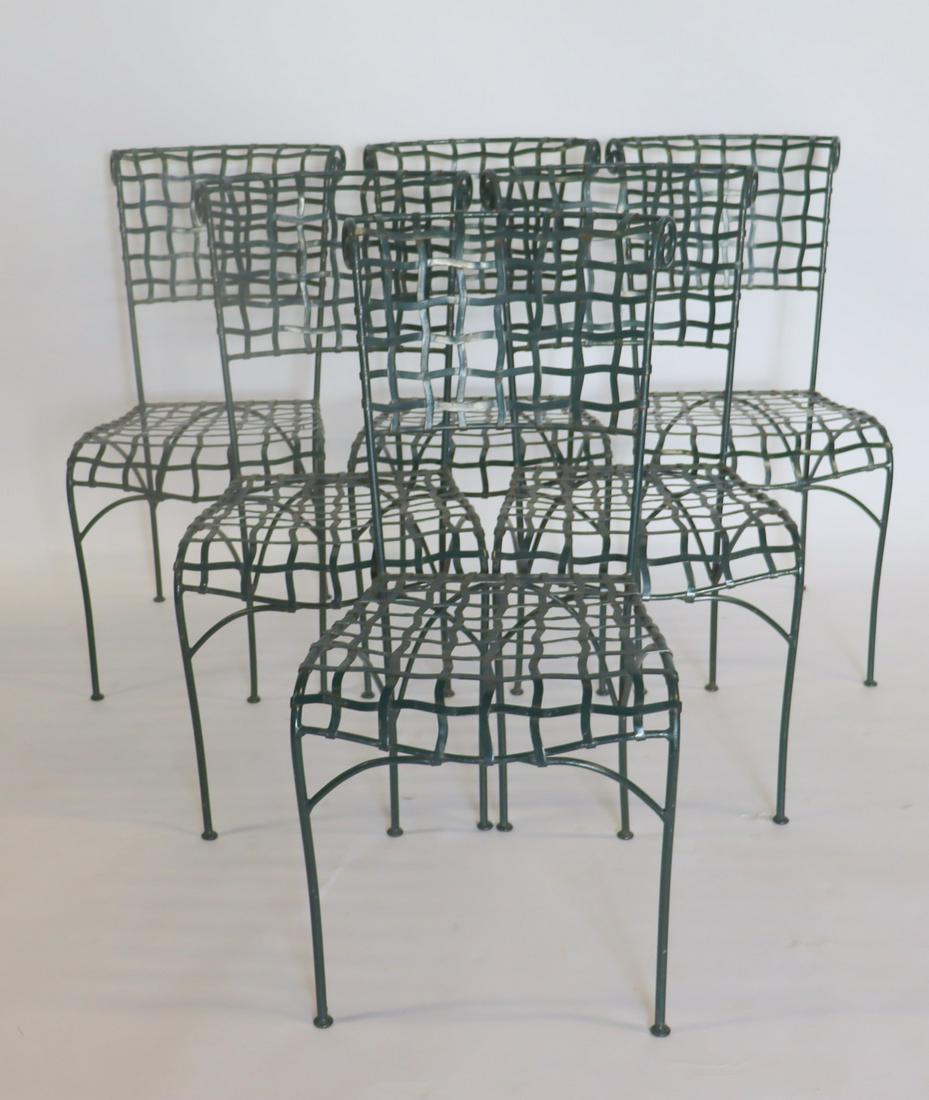 Set Of 6 Vintage Enameled Iron Chairs. (1 of 6)