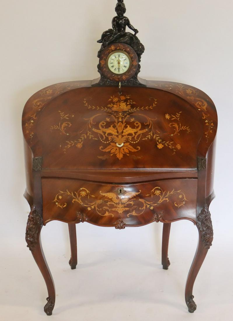 Attributed To R J Horner Inlaid Clock Desk (1 of 11)