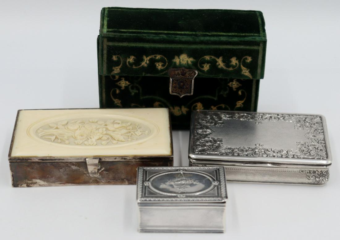 SILVER. Assorted Continental Silver Boxes & Sewing (1 of 14)