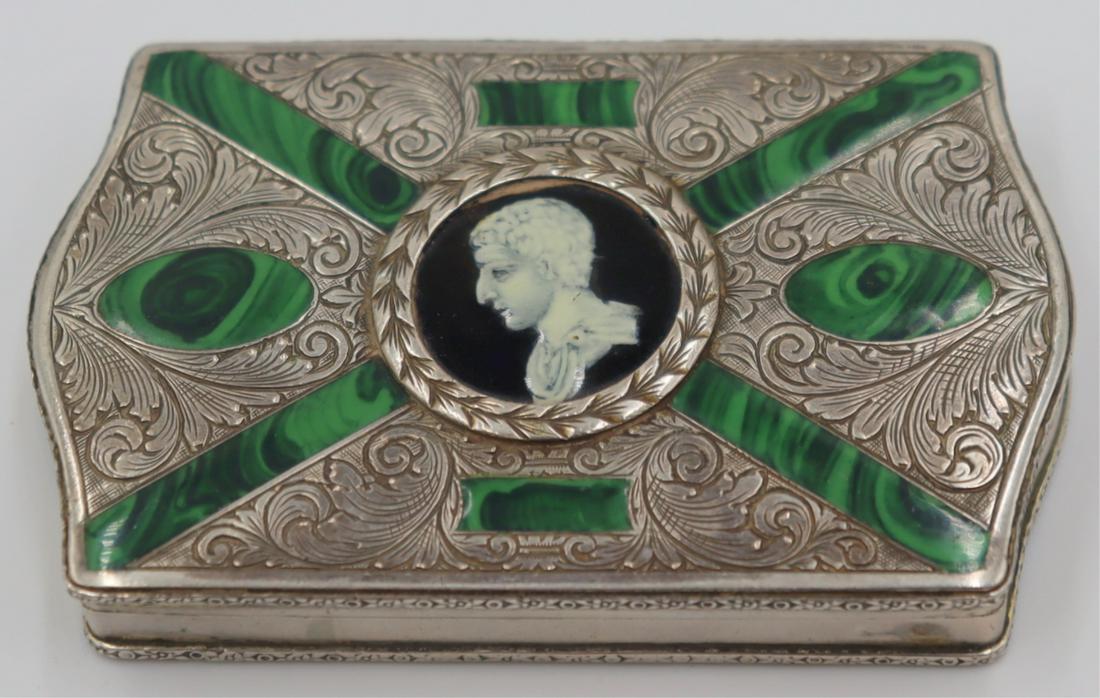 SILVER. Continental .800 Silver and Enamel Box. (1 of 8)