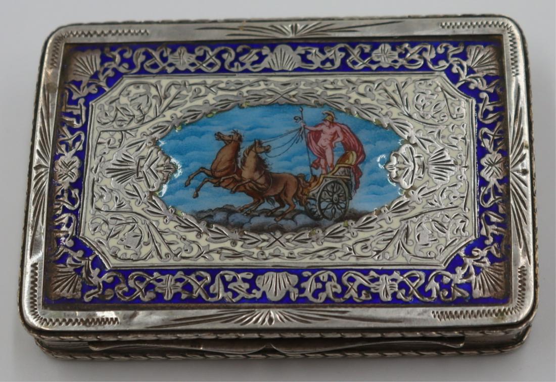 SILVER. Continental .800 Silver and Enamel Box. (1 of 8)