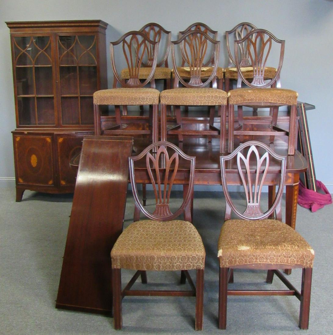 Antique Mahogany Hepplewhite Style Dining Room Set (1 of 14)