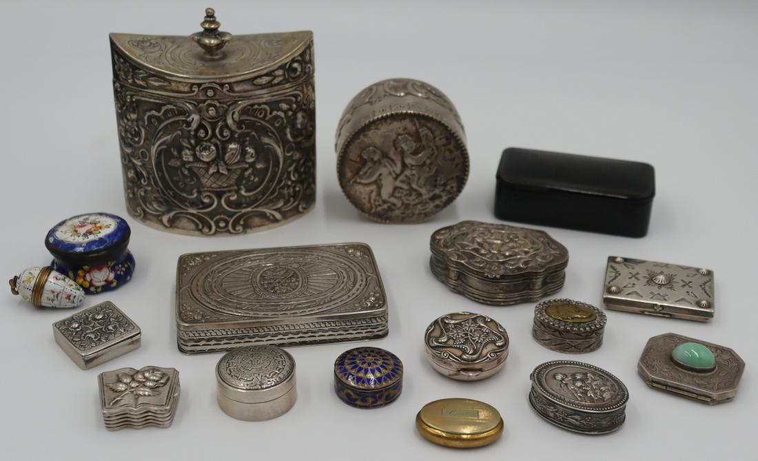 SILVER. Grouping of Small Decorative Boxes. (1 of 20)