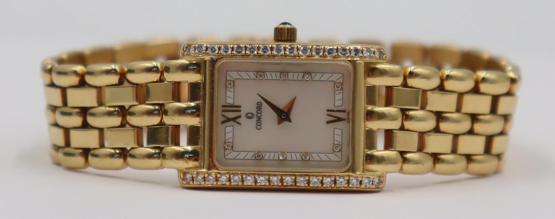 JEWELRY. Concord 18kt Gold and Diamond Watch. (1 of 12)