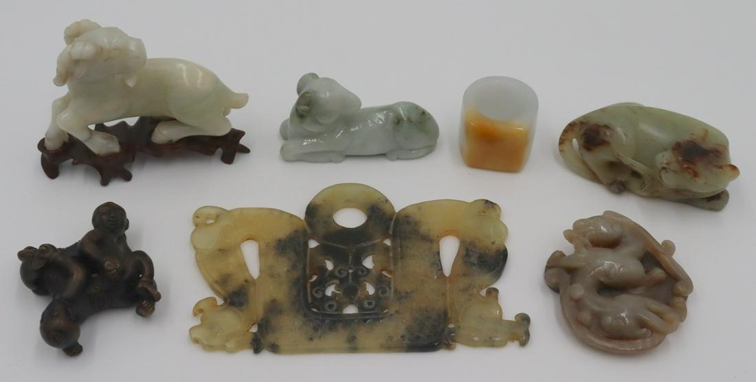 Grouping of Chinese Carvings Including Jade. (1 of 14)
