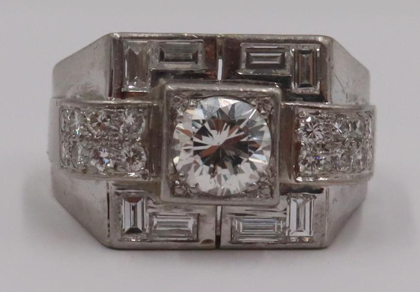 JEWELRY. Art Deco Style 14kt Gold and Diamond Ring (1 of 8)