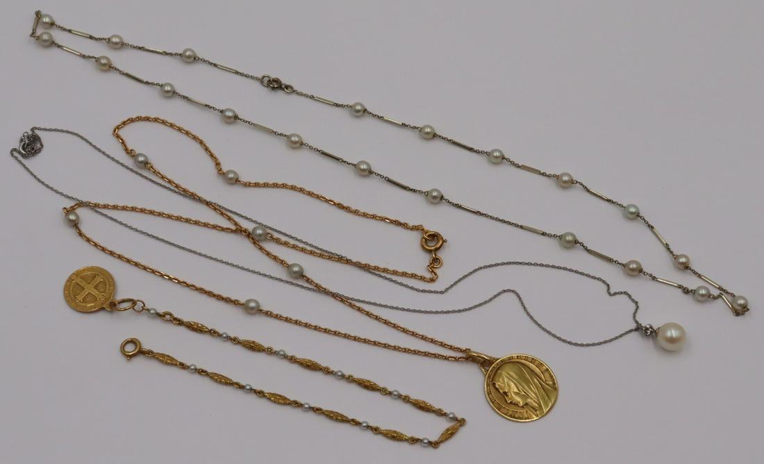 JEWELRY. Assorted French Gold and Pearl Jewelry. (1 of 15)