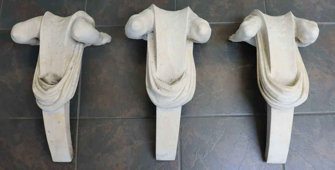 3 Antique White Marble Carved Architectural (1 of 8)