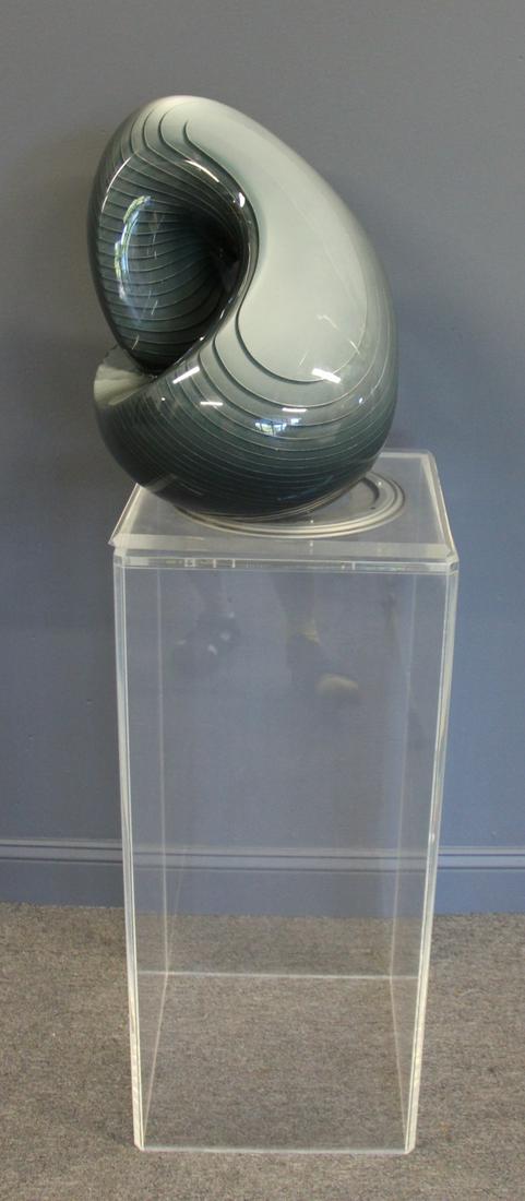 Large Acrylic Abstract Sculpture On Stand. (1 of 8)