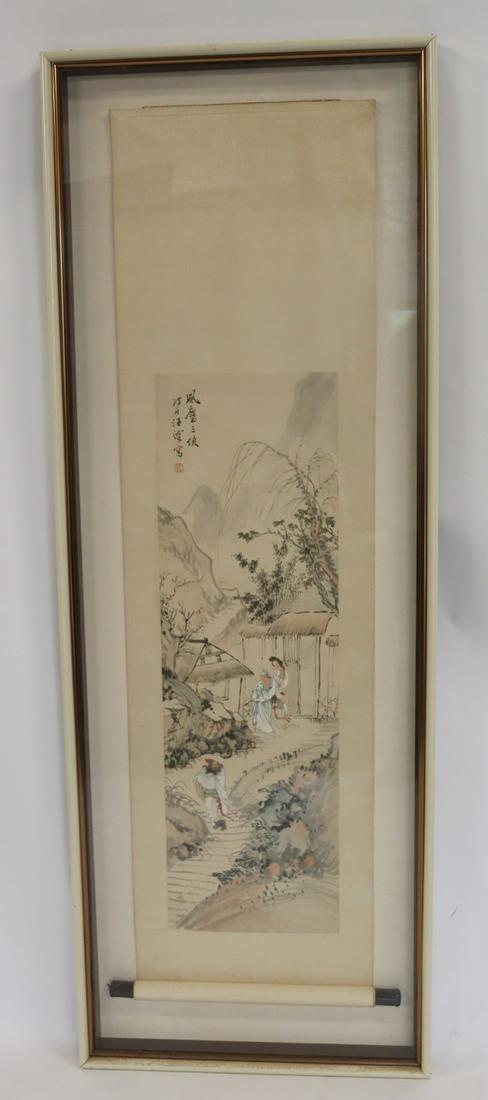 Signed And Framed Chinese Scroll Painting. (1 of 6)