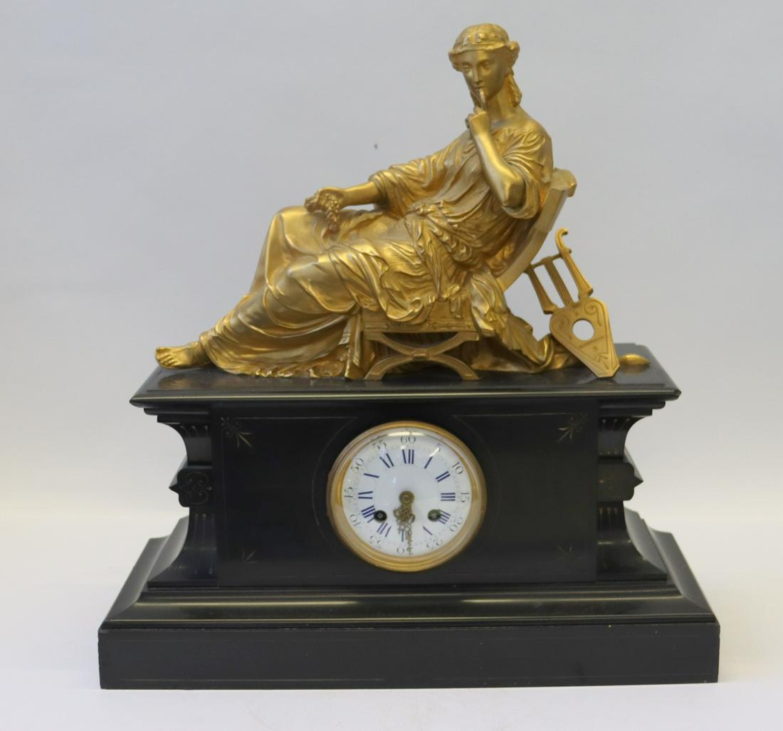 Antique Marble And Gilt Bronze Figural Clock. (1 of 9)