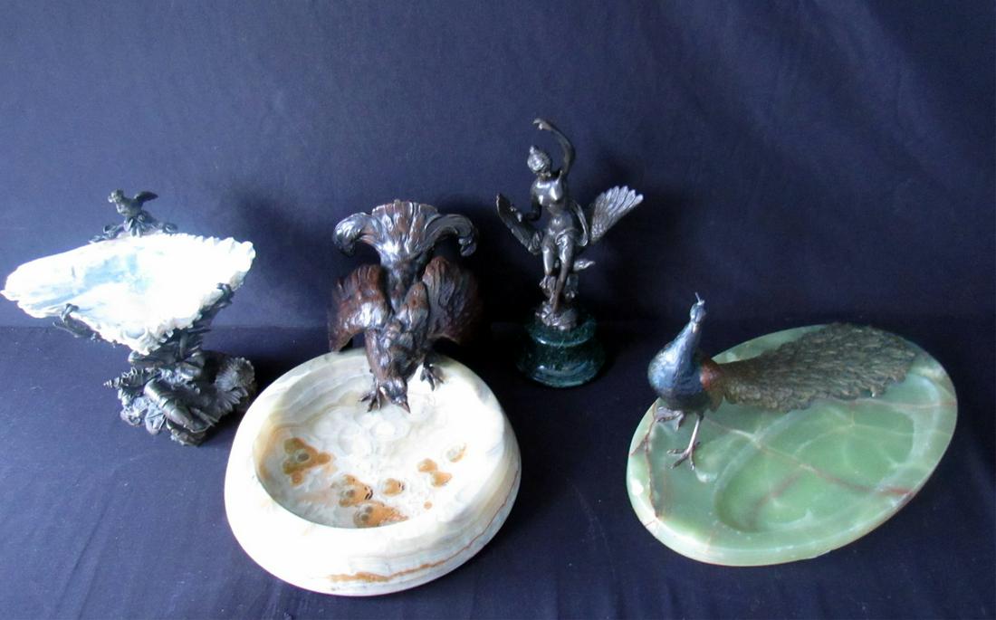 4 Bronze / Gilt Metal Antique Cabinet Items (1 of 7)