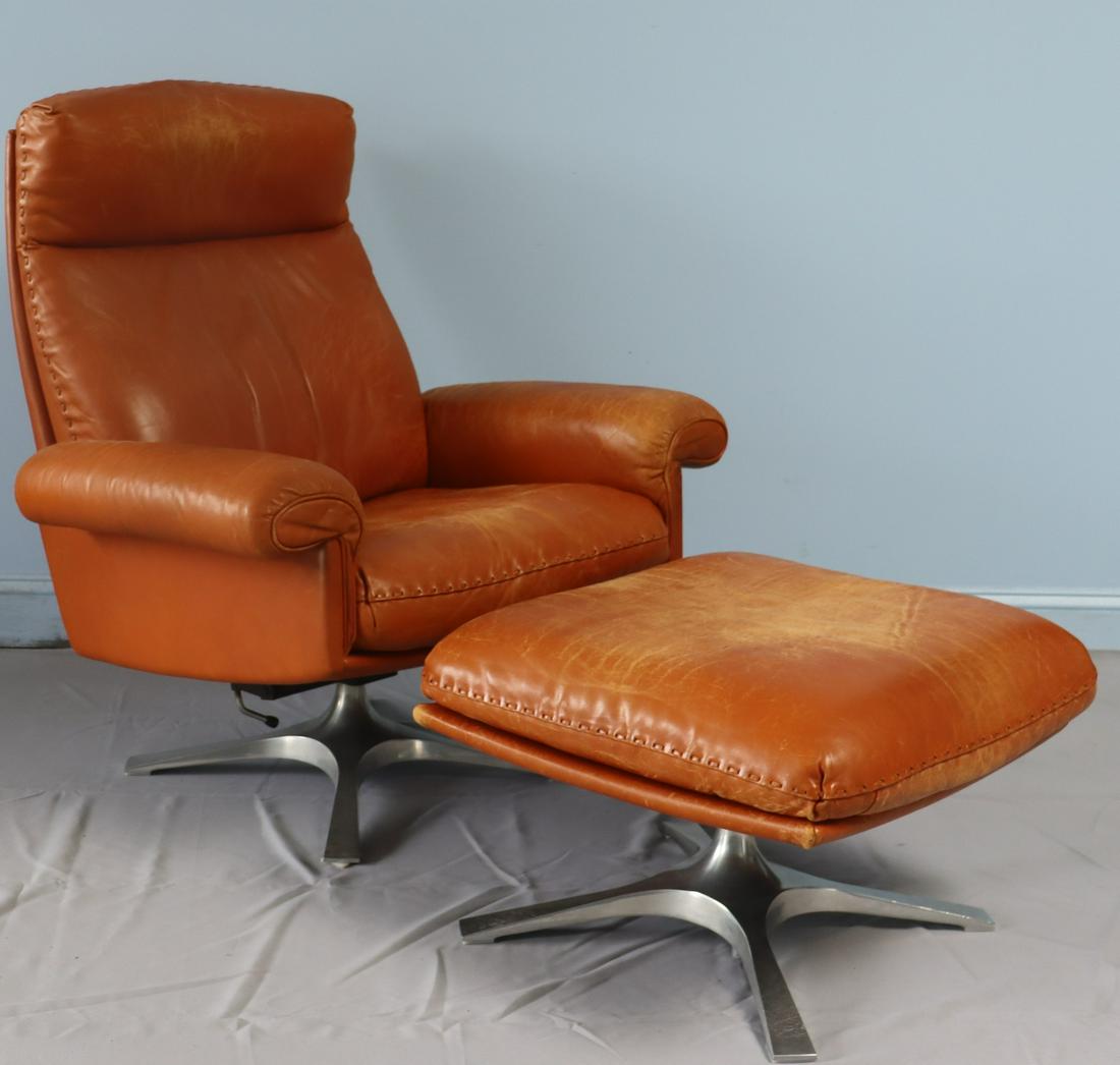 Vintage Desede Leather Lounge Chair And Ottoman. (1 of 8)