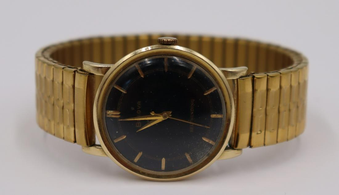 JEWELRY. Men's Vintage Bulova 14kt Gold Watch. (1 of 9)