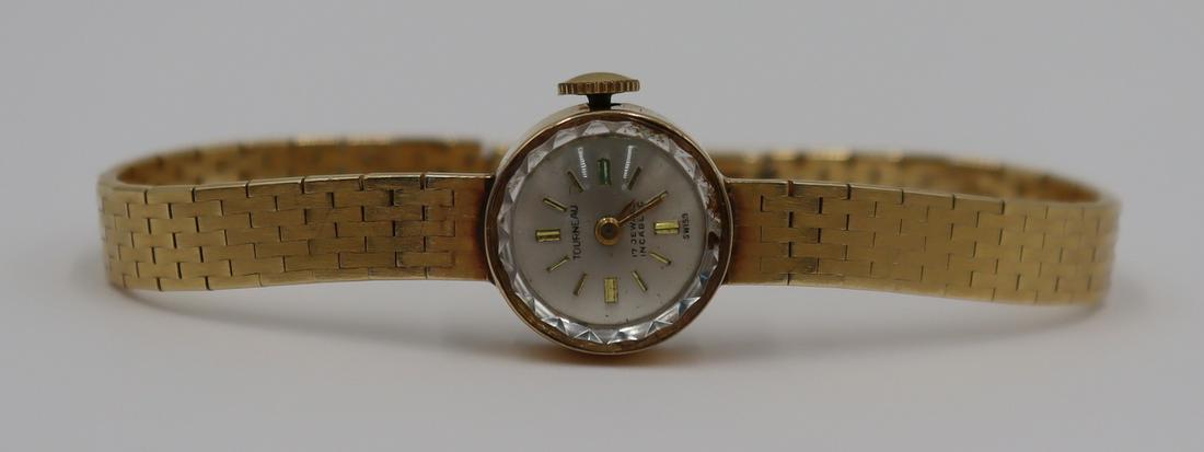 JEWELRY. Vintage Tourneau 14kt Gold Ladies Watch. (1 of 12)