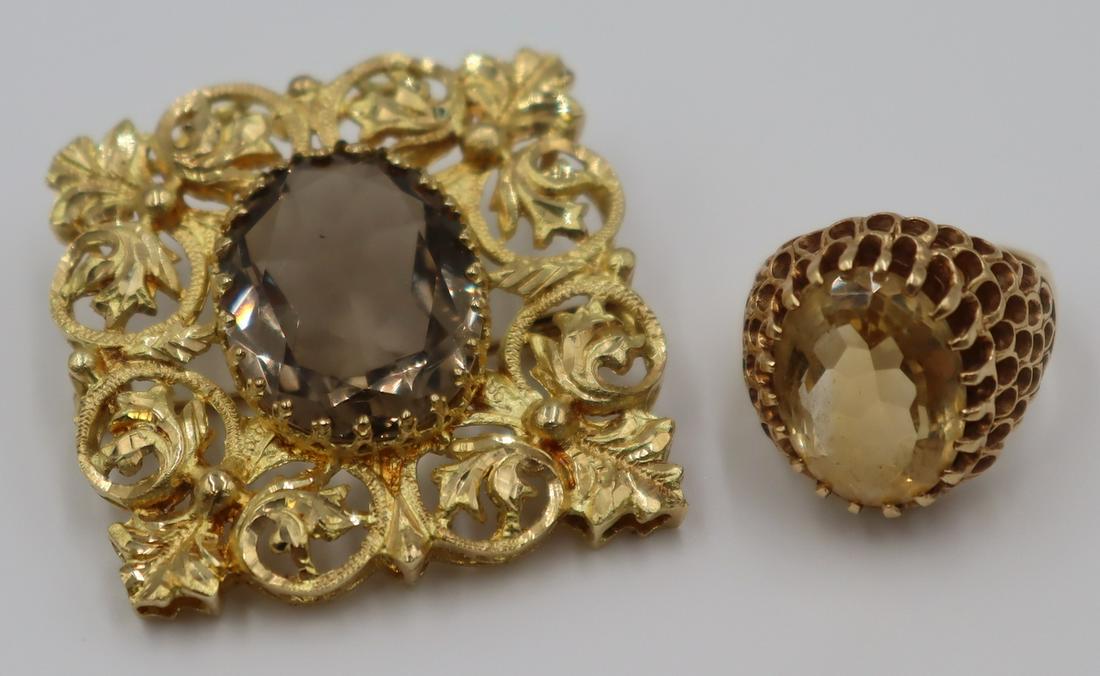 JEWELRY. 14kt Gold and Faceted Gem Jewelry Group. (1 of 10)