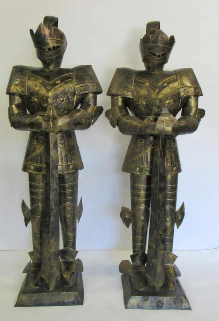 A Matched Pair Of Vintage Life Size Gilt Metal (1 of 9)