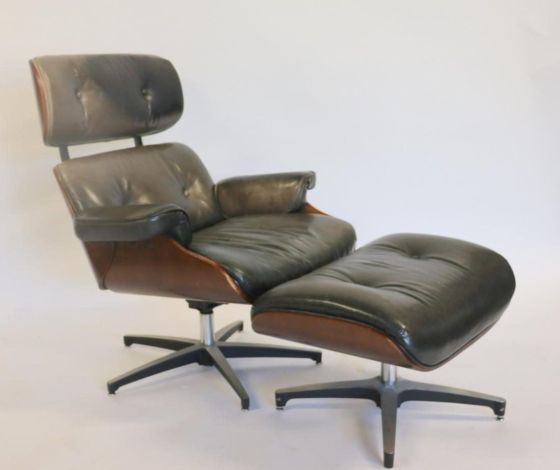 Vintage Eames Style Leather Upholstered Lounge (1 of 8)