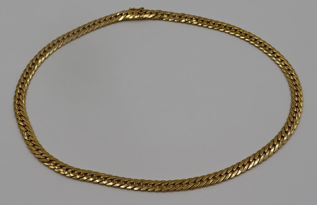 JEWELRY. French Caplain 18kt Gold Link Necklace. (1 of 7)