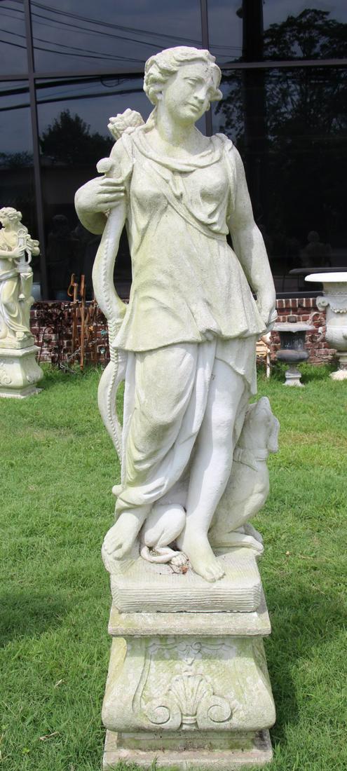 Antique Life Size Cement Statue Of Huntress With (1 of 4)