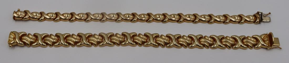 JEWELRY. (2) Assorted 14kt Gold Bracelets. (1 of 7)