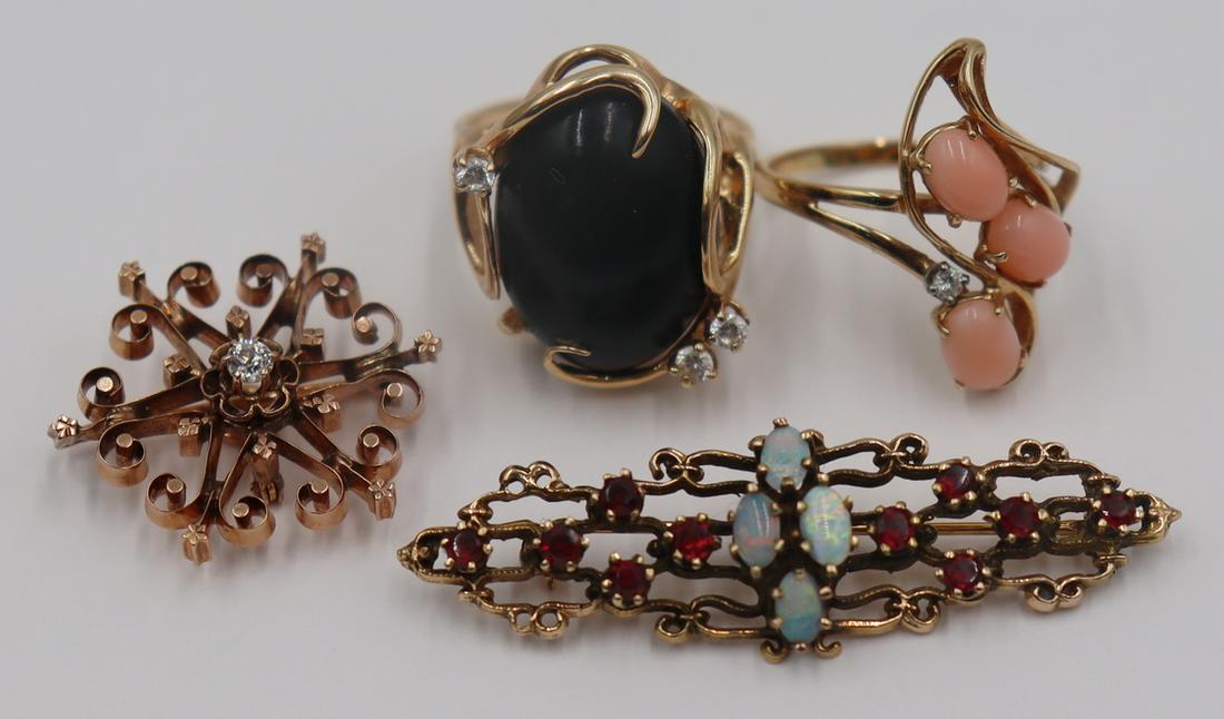JEWELRY. Assorted Vintage Gold Jewelry Grouping. (1 of 11)