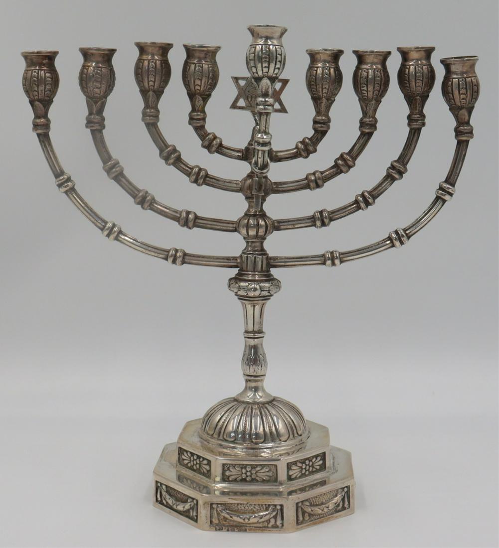 JUDAICA. German .800 Silver Menorah. (1 of 9)