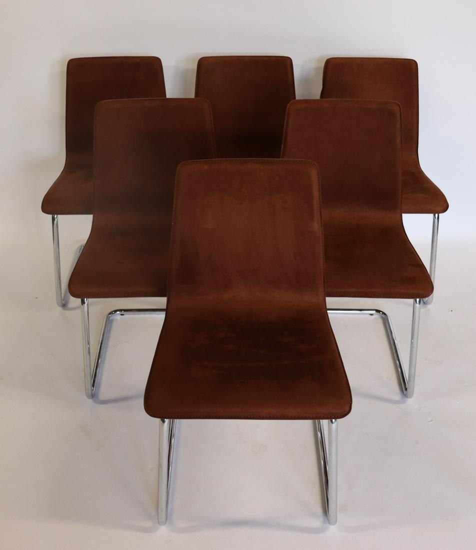 6 Chrome Midcentury Style Chairs with Suede (1 of 3)