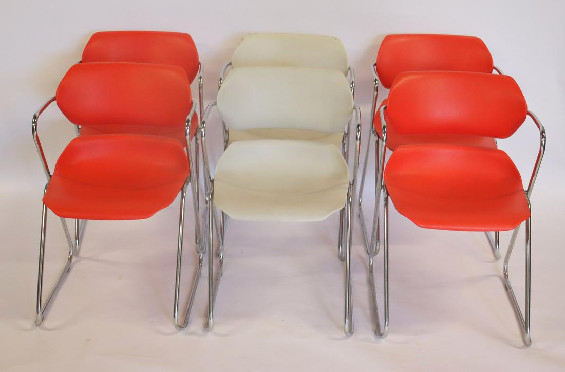 Vintage Set Of Acton Chrome Frame Stacking Chairs (1 of 5)