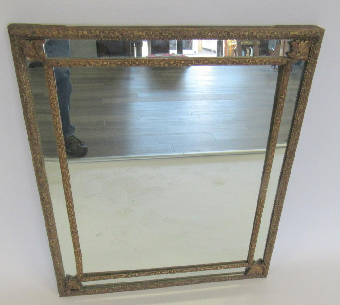 18th Century Carved Wood Continental Mirror. (1 of 4)