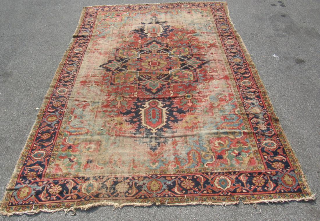 Antique And Finely Hand Woven Heriz Carpet. (1 of 11)