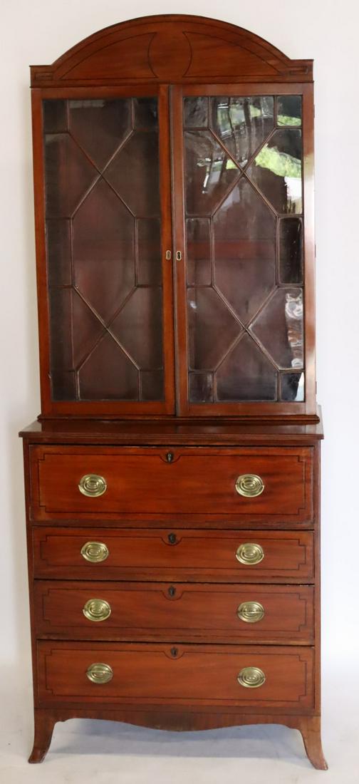 Georgian Mahogany Secretary Bookcase. (1 of 8)