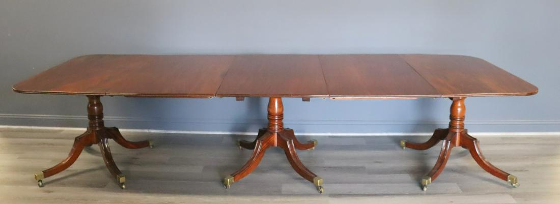 George 111 Triple Pedestal Mahogany Table With (1 of 11)