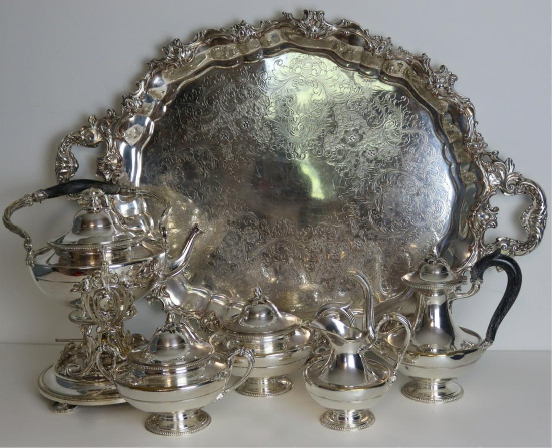 SILVERPLATE. 5 Pc. Christofle Silverplate Tea Set. (1 of 16)
