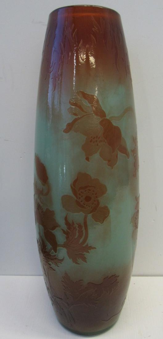 Galle Signed Fire Glaze Poppy Vase. (1 of 7)