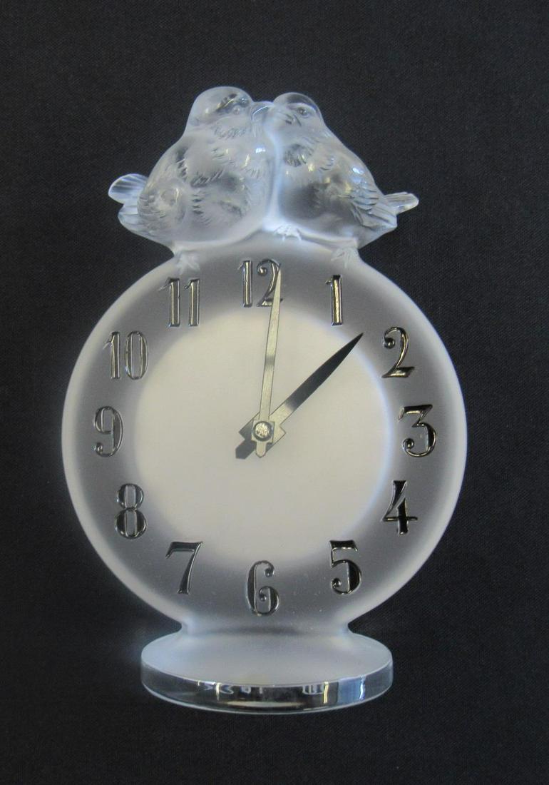 Lalique France signed "Antoinette" Clock. (1 of 4)