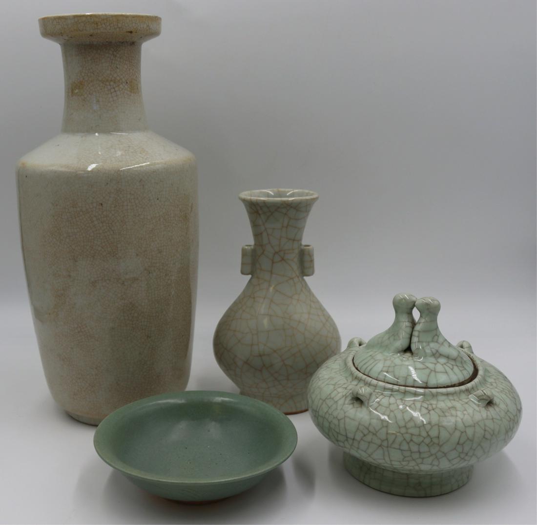 (4) Pcs. of Chinese Celadon Glazed Ceramics. (1 of 20)