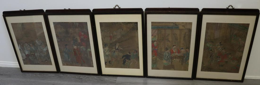 (5) Beautifully Framed Chinese Paintings. (1 of 19)