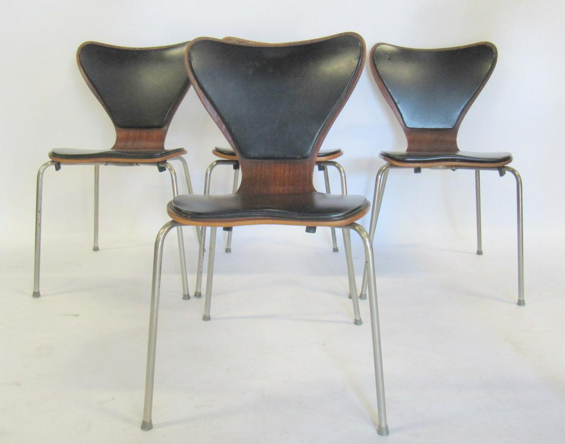 4 Fritz Hansen, Arne Jacobsen Danish Modern Chairs (1 of 9)