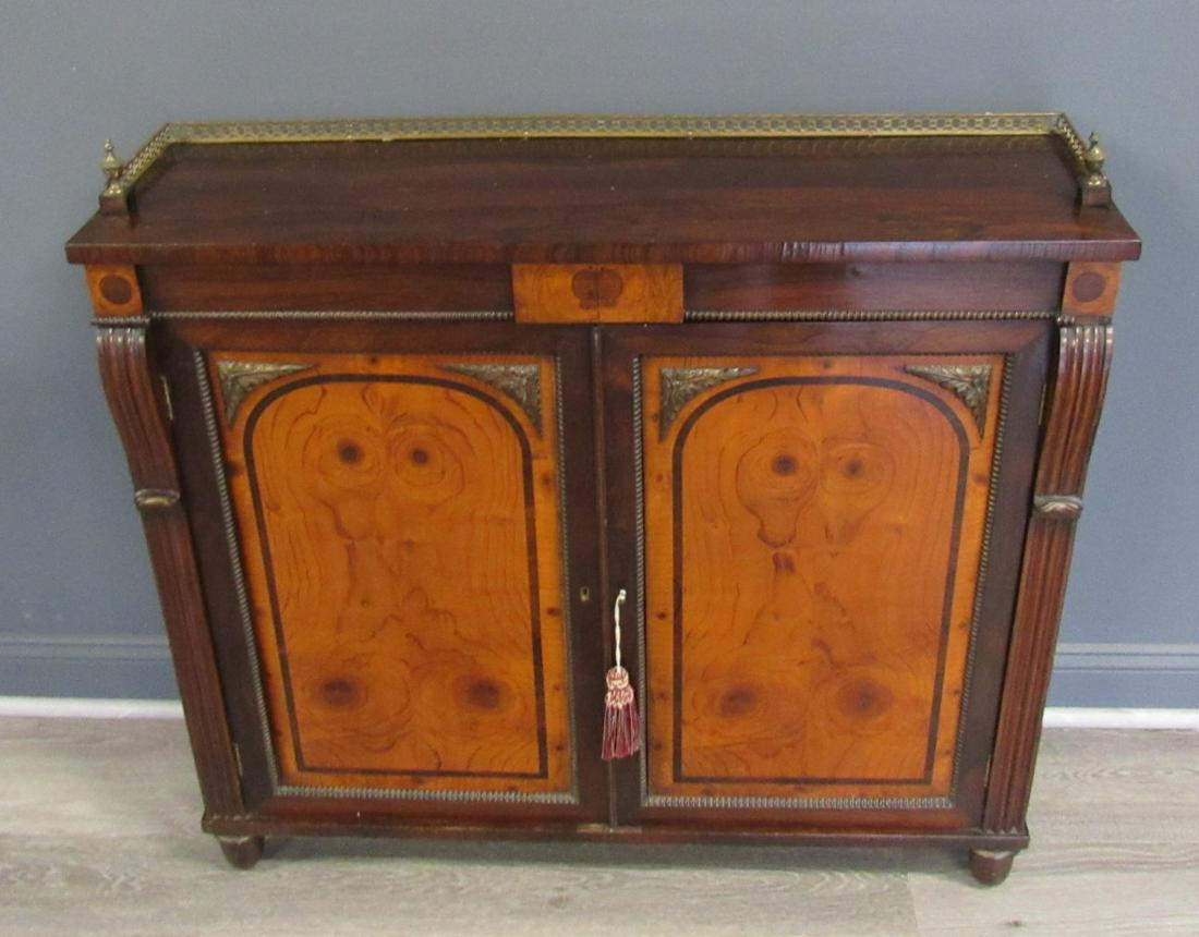 Regency Rosewood 2 Door Cabinet With Brass Gallery (1 of 8)