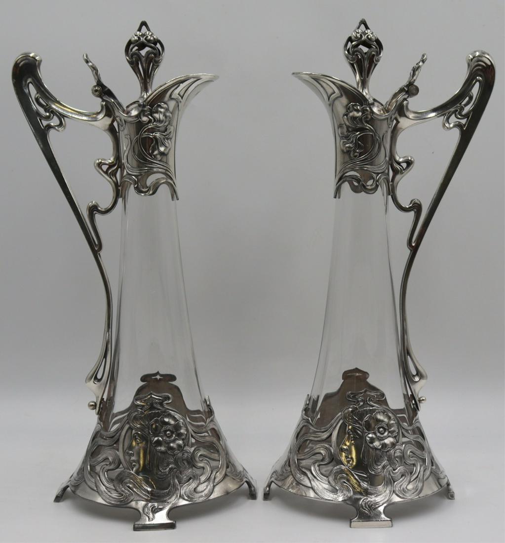 SILVERPLATE. Pair of WMF Silverplate Pitchers. (1 of 14)