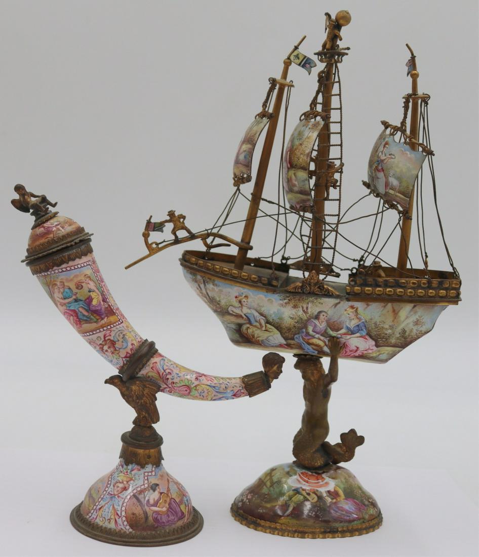 Grouping of Enamel Decorated Viennese Miniatures. (1 of 19)