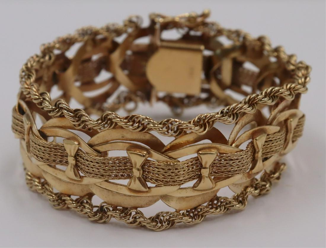 JEWELRY. Vintage 14kt Gold Bracelet with Bows. (1 of 8)