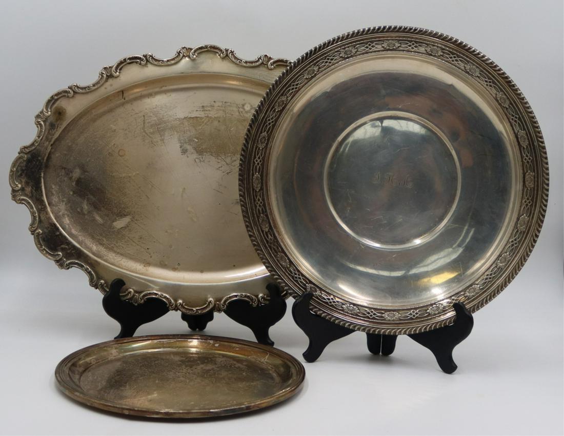 STERLING. (3) Assorted American Sterling Trays. (1 of 8)