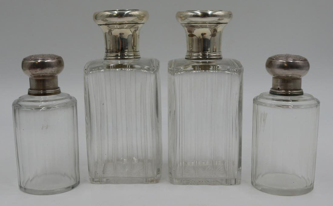 SILVER. (2) Pair of French Silver Mounted Flasks. (1 of 14)