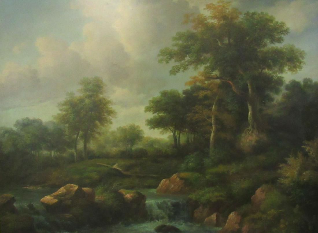 Humphrey Signed Oil On Canvas river In Landscape. (1 of 6)