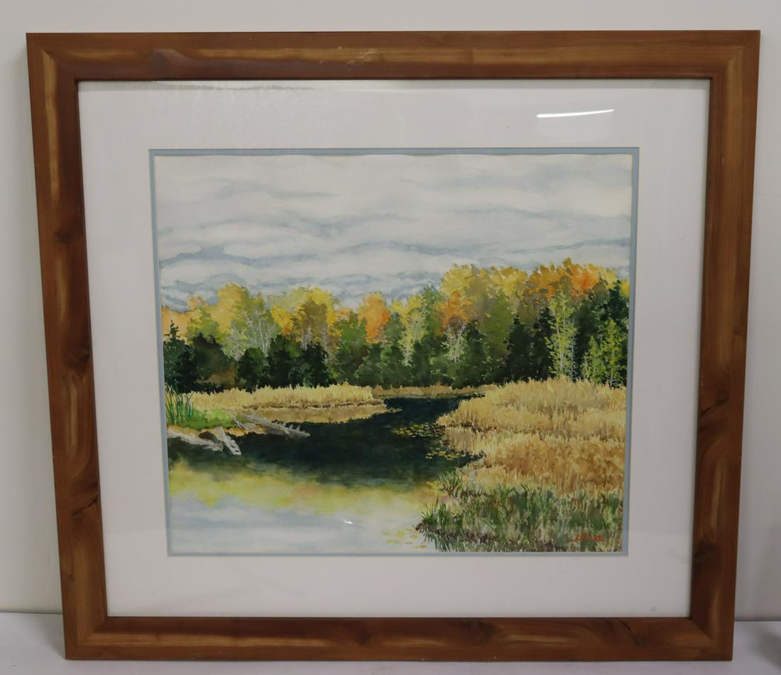 .Drake .Signed Watercolor River Scene In (1 of 4)