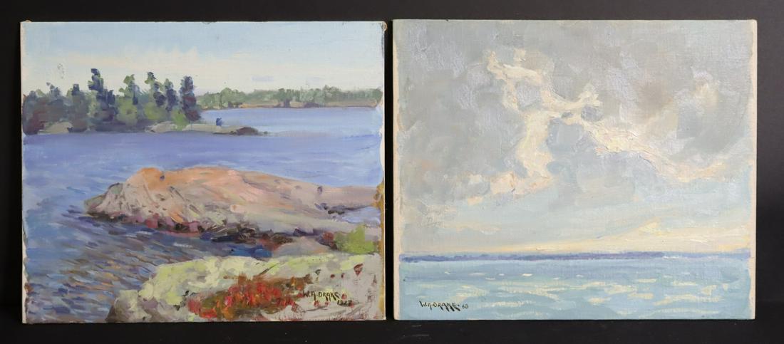 2 x W.Drake Signed And Dated Oils On Board . (1 of 7)