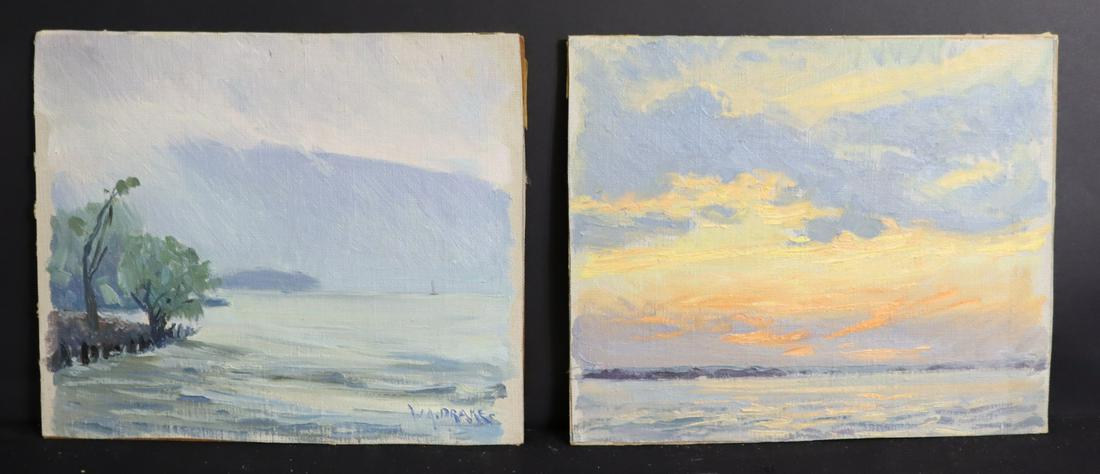 W.Drake Signed . 2 x Oils On Board Seascapes (1 of 6)