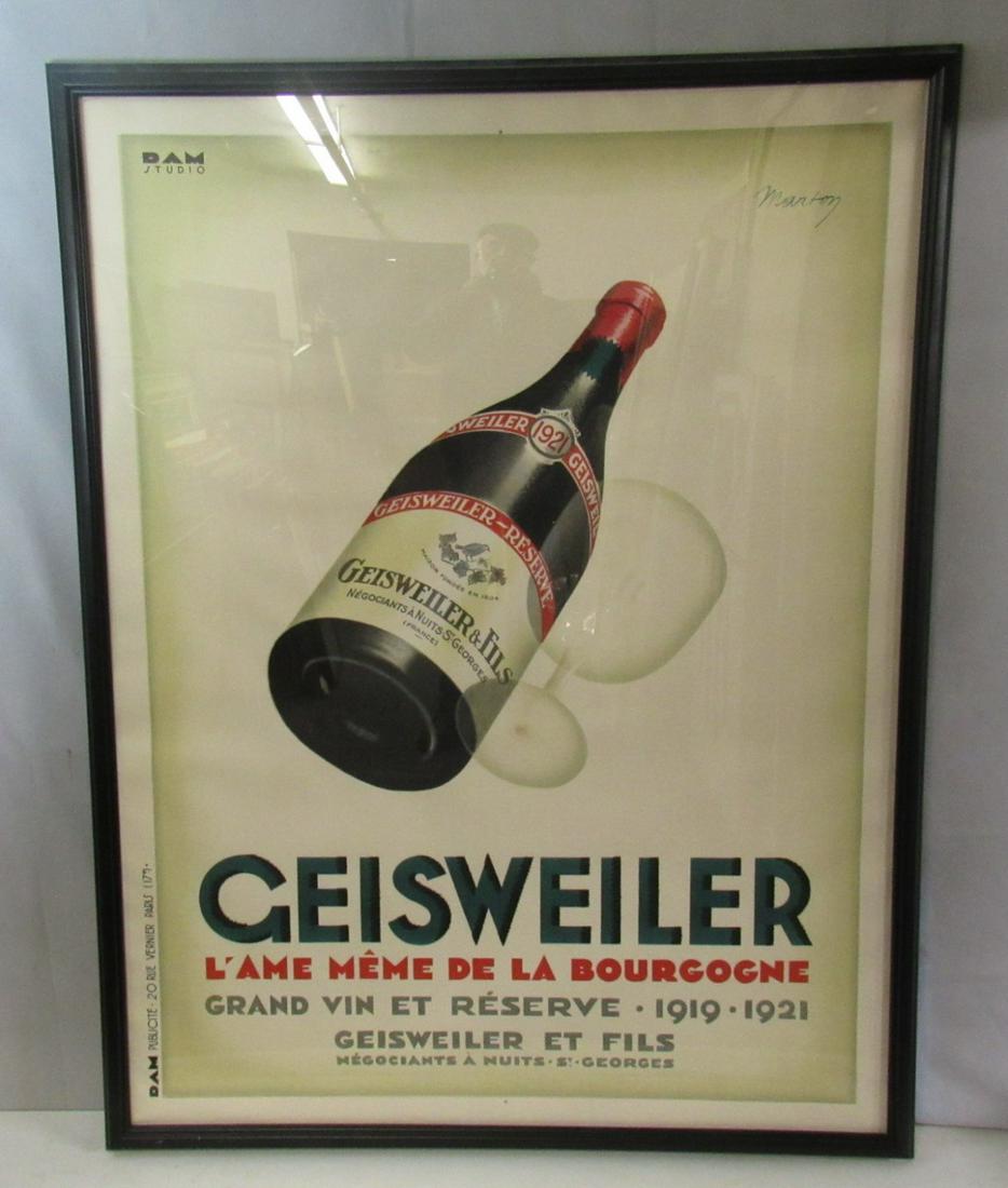 Vintage Framed GEISWEILLER Poster . (1 of 6)